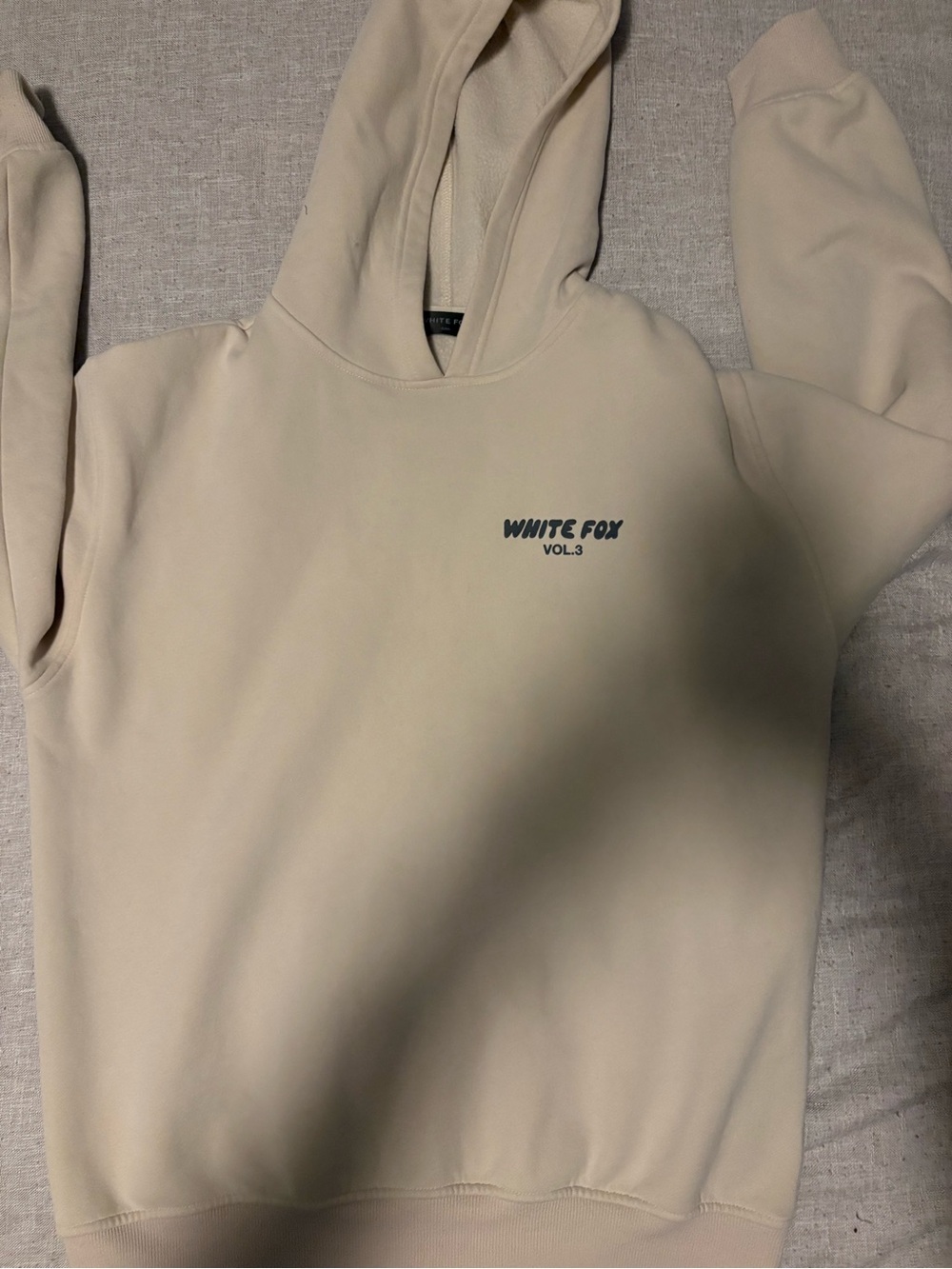 Womens  white fox Cream Hoodie Sweatshirt